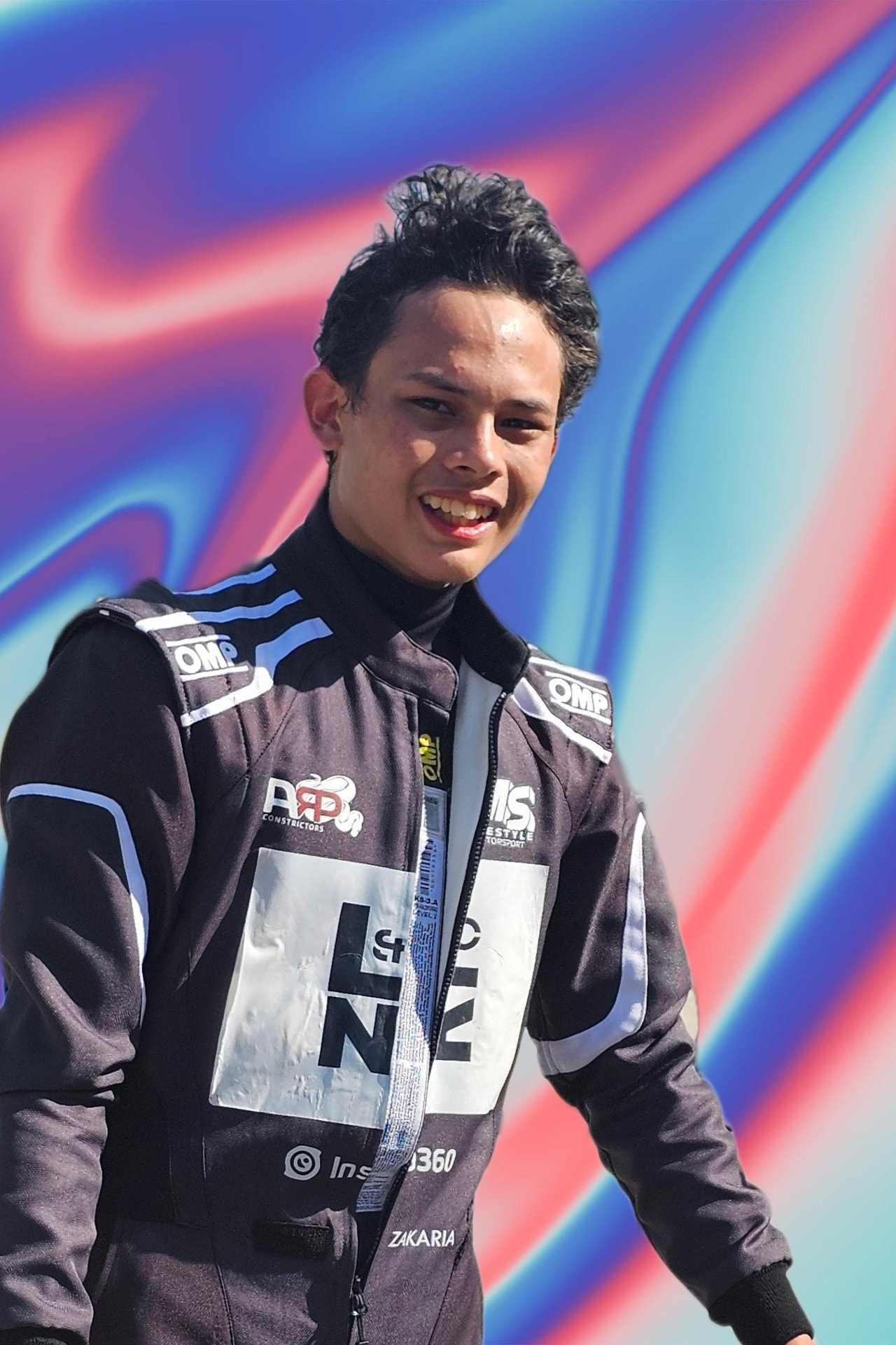 Zack Barsing in his race suit